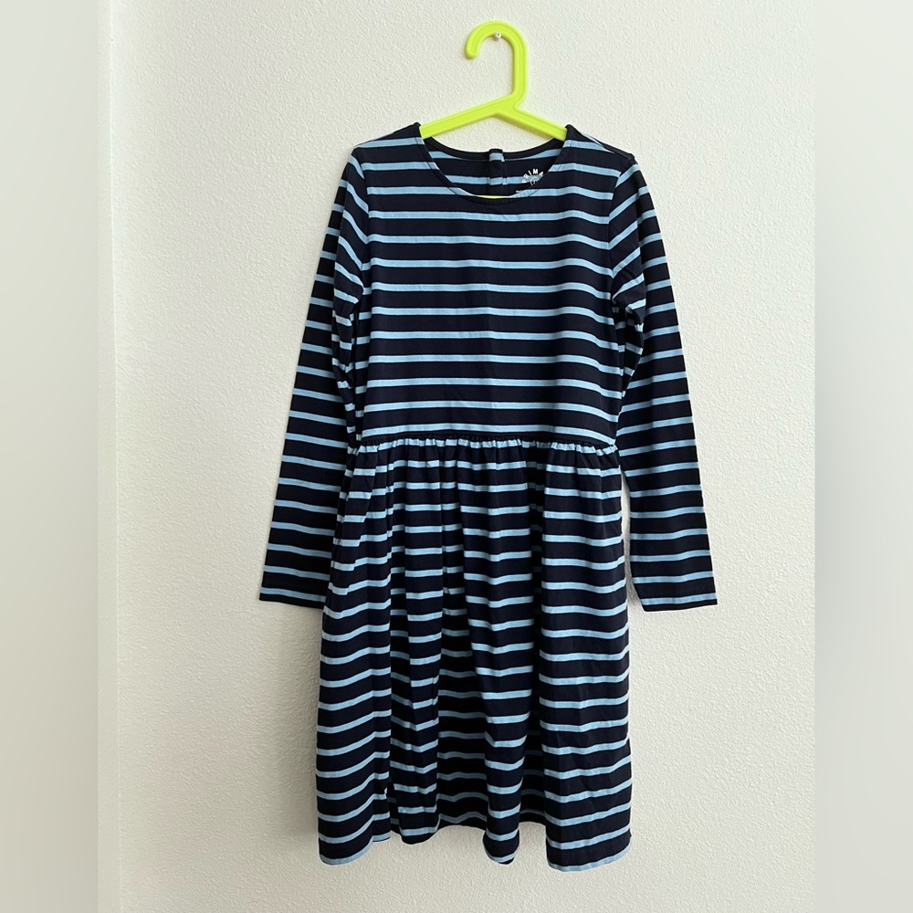 Primary Kids Long Sleeve Striped Dress 12